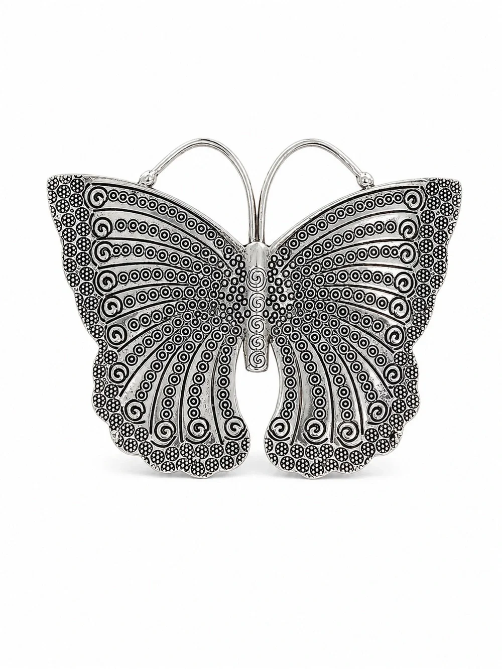 Butterfly Filigree Big Charm  - Silver Tone